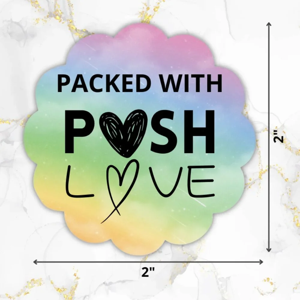 100 Thank You Floral Thermal Stickers Packed with Posh Love